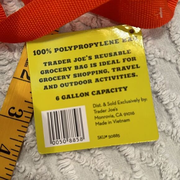 Trader Joe’s Plastic Reusable Shopping Tote Bag 6 Gallon New Jersey - Picture 14 of 14